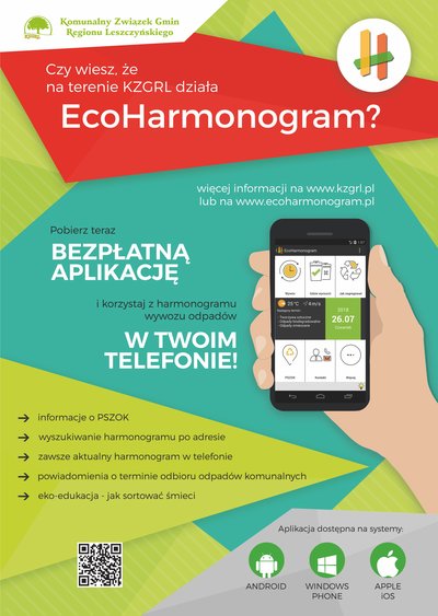 Plakat aplikacji ECOHARMONOGRAM