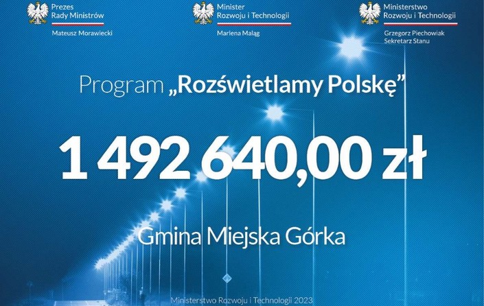 Gmina Miejska Górka z dofinansowaniem na oświetlenie uliczne - zdjęcie