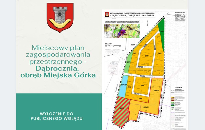 Miejscowy plan zagospodarowania przestrzennego - Dąbrocznia, obręb Miejska Górka - wyłożenie do pub - zdjęcie