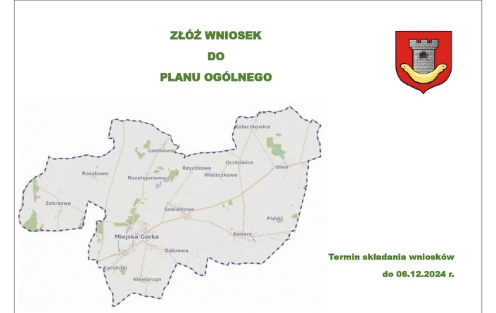 Obwieszczenie o przystąpieniu do sporządzenia planu ogólnego Gminy Miejska Górka - zdjęcie