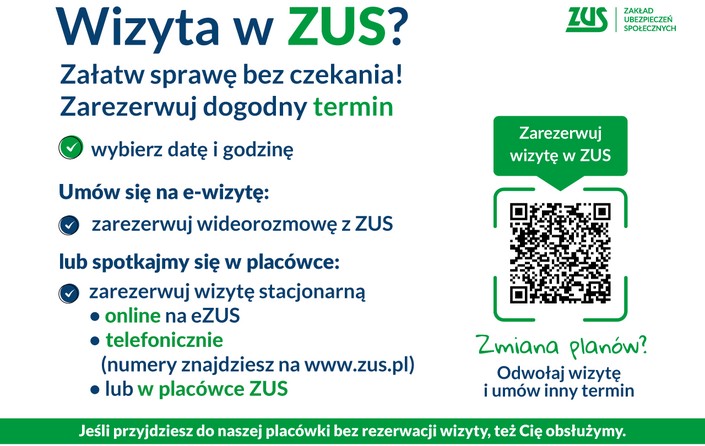 Zarezerwuj wizytę w ZUS 